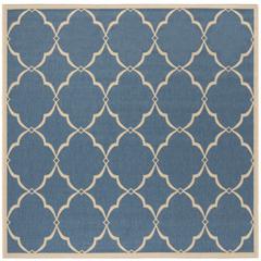 LINDEN 100, BLUE / CREME, 6'-7" X 6'-7" Square, Area Rug, LND125M-6SQ