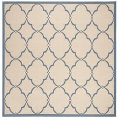 LINDEN 100, CREAM / BLUE, 6'-7" X 6'-7" Square, Area Rug, LND125N-6SQ