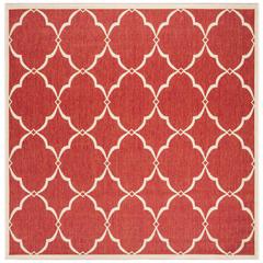 LINDEN 100, RED / CREME, 6'-7" X 6'-7" Square, Area Rug, LND125Q-6SQ