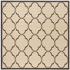 LINDEN 100, CREME / BROWN, 6'-7" X 6'-7" Square, Area Rug, LND125U-6SQ