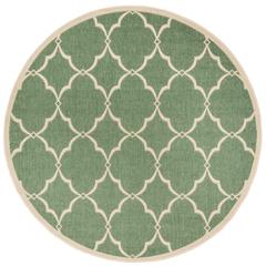 LINDEN 100, GREEN / CREME, 6'-7" X 6'-7" Round, Area Rug, LND125Y-6R
