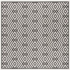 LINDEN 100, LIGHT GREY / CHARCOAL, 6'-7" X 6'-7" Square, Area Rug, LND126A-6SQ