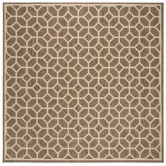 LINDEN 100, BEIGE / CREAM, 6'-7" X 6'-7" Square, Area Rug, LND127D-6SQ