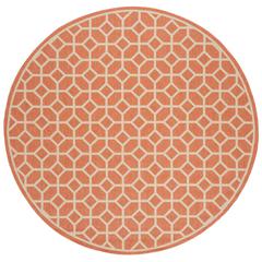 LINDEN 100, RUST / CREME, 6'-7" X 6'-7" Round, Area Rug, LND127P-6R