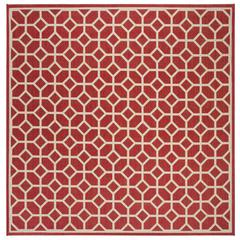 LINDEN 100, RED / CREME, 6'-7" X 6'-7" Square, Area Rug, LND127Q-6SQ