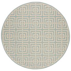 LINDEN 100, AQUA / CREAM, 6'-7" X 6'-7" Round, Area Rug, LND128K-6R