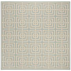 LINDEN 100, AQUA / CREAM, 6'-7" X 6'-7" Square, Area Rug, LND128K-6SQ