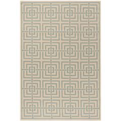 LINDEN 100, CREAM / AQUA, 5'-1" X 7'-6", Area Rug, LND128L-5