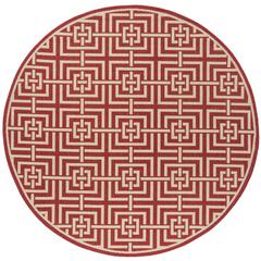 LINDEN 100, RED / CREME, 6'-7" X 6'-7" Round, Area Rug, LND128Q-6R