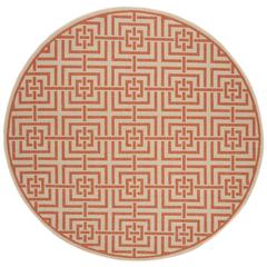 LINDEN 100, CREAM / RUST, 6'-7" X 6'-7" Round, Area Rug, LND128R-6R