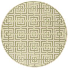 LINDEN 100, CREAM / OLIVE, 6'-7" X 6'-7" Round, Area Rug, LND128V-6R