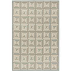 LINDEN 100, CREAM / AQUA, 5'-1" X 7'-6", Area Rug, LND129L-5