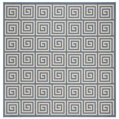 LINDEN 100, CREAM / BLUE, 6'-7" X 6'-7" Square, Area Rug, LND129N-6SQ