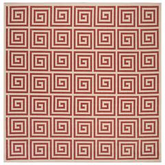 LINDEN 100, RED / CREME, 6'-7" X 6'-7" Square, Area Rug, LND129Q-6SQ