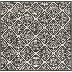 LINDEN 100, LIGHT GREY / CHARCOAL, 6'-7" X 6'-7" Square, Area Rug, LND132A-6SQ