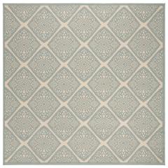 LINDEN 100, CREAM / AQUA, 6'-7" X 6'-7" Square, Area Rug, LND132L-6SQ