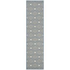 LINDEN 100, CREAM / BLUE, 2' X 8', Area Rug, LND132N-28