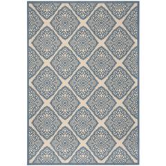 LINDEN 100, CREAM / BLUE, 5'-1" X 7'-6", Area Rug, LND132N-5