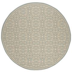 LINDEN 100, AQUA / CREAM, 6'-7" X 6'-7" Round, Area Rug, LND134K-6R