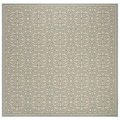 LINDEN 100, AQUA / CREAM, 6'-7" X 6'-7" Square, Area Rug, LND134K-6SQ