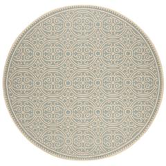 LINDEN 100, CREAM / AQUA, 6'-7" X 6'-7" Round, Area Rug, LND134L-6R