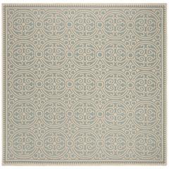 LINDEN 100, CREAM / AQUA, 6'-7" X 6'-7" Square, Area Rug, LND134L-6SQ