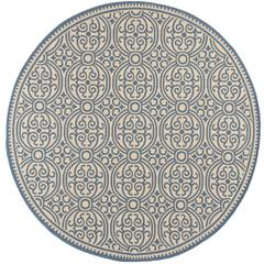 LINDEN 100, BLUE / CREME, 6'-7" X 6'-7" Round, Area Rug, LND134M-6R