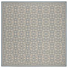 LINDEN 100, BLUE / CREME, 6'-7" X 6'-7" Square, Area Rug, LND134M-6SQ