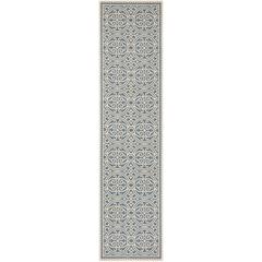 LINDEN 100, CREAM / BLUE, 2' X 8', Area Rug, LND134N-28