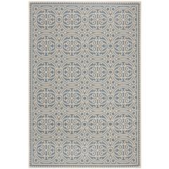 LINDEN 100, CREAM / BLUE, 5'-1" X 7'-6", Area Rug, LND134N-5