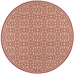 LINDEN 100, RED / CREME, 6'-7" X 6'-7" Round, Area Rug, LND134Q-6R