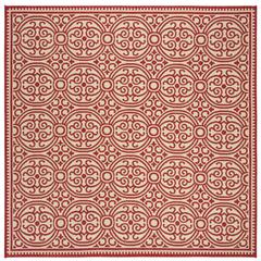 LINDEN 100, RED / CREME, 6'-7" X 6'-7" Square, Area Rug, LND134Q-6SQ