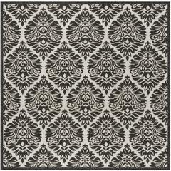 LINDEN 100, LIGHT GREY / CHARCOAL, 6'-7" X 6'-7" Square, Area Rug, LND135A-6SQ