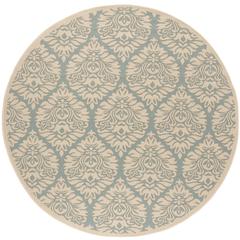 LINDEN 100, AQUA / CREAM, 6'-7" X 6'-7" Round, Area Rug, LND135K-6R