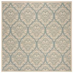LINDEN 100, AQUA / CREAM, 6'-7" X 6'-7" Square, Area Rug, LND135K-6SQ