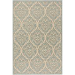 LINDEN 100, CREAM / AQUA, 5'-1" X 7'-6", Area Rug, LND135L-5