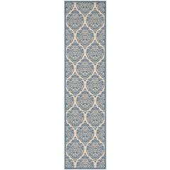LINDEN 100, CREAM / BLUE, 2' X 8', Area Rug, LND135N-28