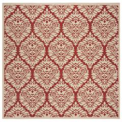 LINDEN 100, RED / CREME, 6'-7" X 6'-7" Square, Area Rug, LND135Q-6SQ