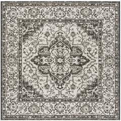 LINDEN 100, LIGHT GREY / CHARCOAL, 6'-7" X 6'-7" Square, Area Rug, LND137A-6SQ