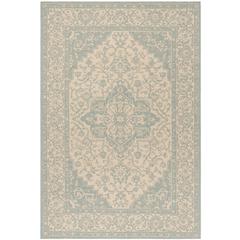 LINDEN 100, CREAM / AQUA, 5'-1" X 7'-6", Area Rug, LND137L-5