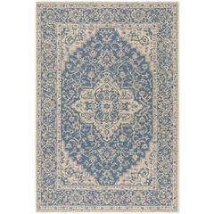 LINDEN 100, BLUE / CREME, 5'-1" X 7'-6", Area Rug, LND137M-5