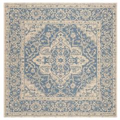 LINDEN 100, BLUE / CREME, 6'-7" X 6'-7" Square, Area Rug, LND137M-6SQ