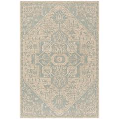 LINDEN 100, AQUA / CREAM, 5'-1" X 7'-6", Area Rug, LND138K-5