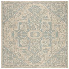 LINDEN 100, AQUA / CREAM, 6'-7" X 6'-7" Square, Area Rug, LND138K-6SQ