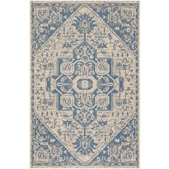 LINDEN 100, BLUE / CREME, 5'-1" X 7'-6", Area Rug, LND138M-5