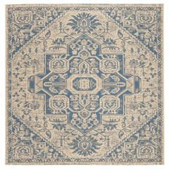 LINDEN 100, BLUE / CREME, 6'-7" X 6'-7" Square, Area Rug, LND138M-6SQ