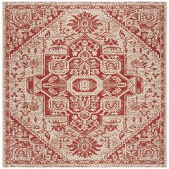 LINDEN 100, RED / CREME, 6'-7" X 6'-7" Square, Area Rug, LND138Q-6SQ