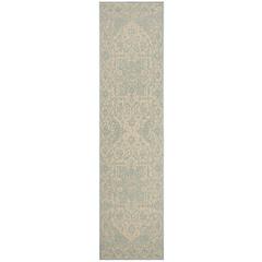 LINDEN 100, CREAM / AQUA, 2' X 8', Area Rug, LND139L-28