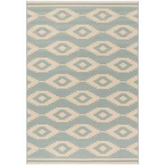 LINDEN 100, CREAM / AQUA, 5'-1" X 7'-6", Area Rug, LND171L-5