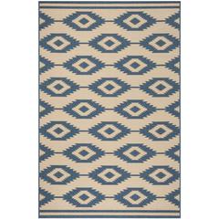 LINDEN 100, BLUE / CREME, 5'-1" X 7'-6", Area Rug, LND171M-5